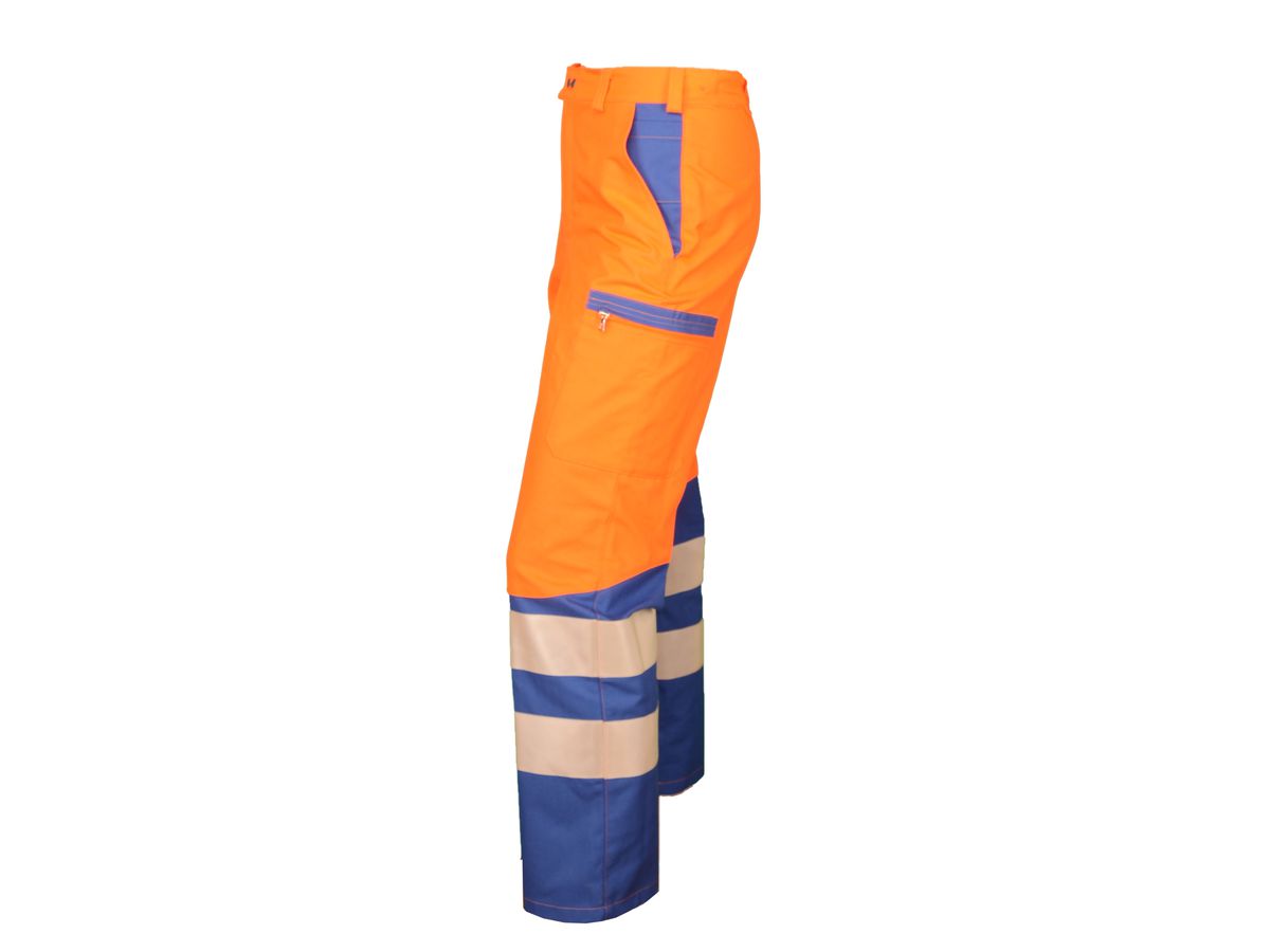 Warn-Bundhose leuchtorange/royalblau