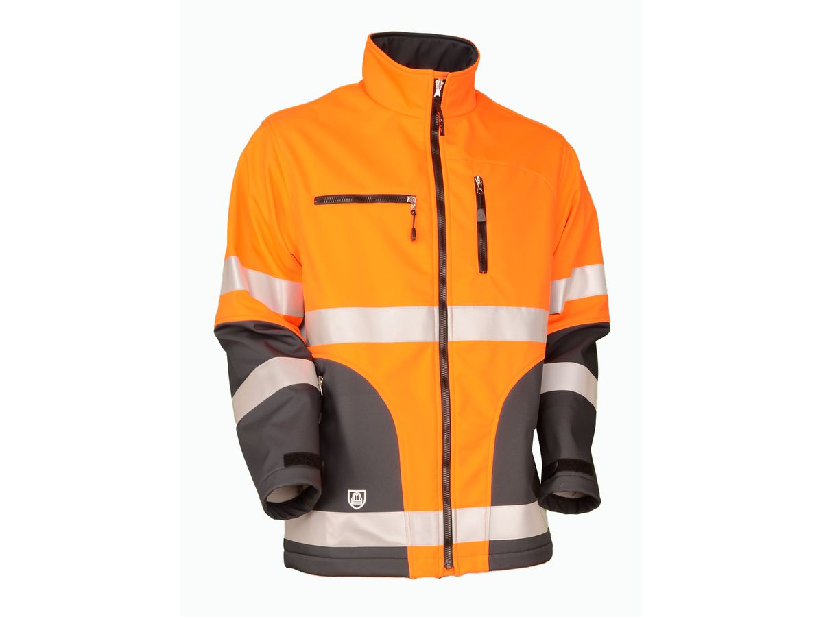 Warn-Softshelljacke Safetyline EN 20471 orange/grau