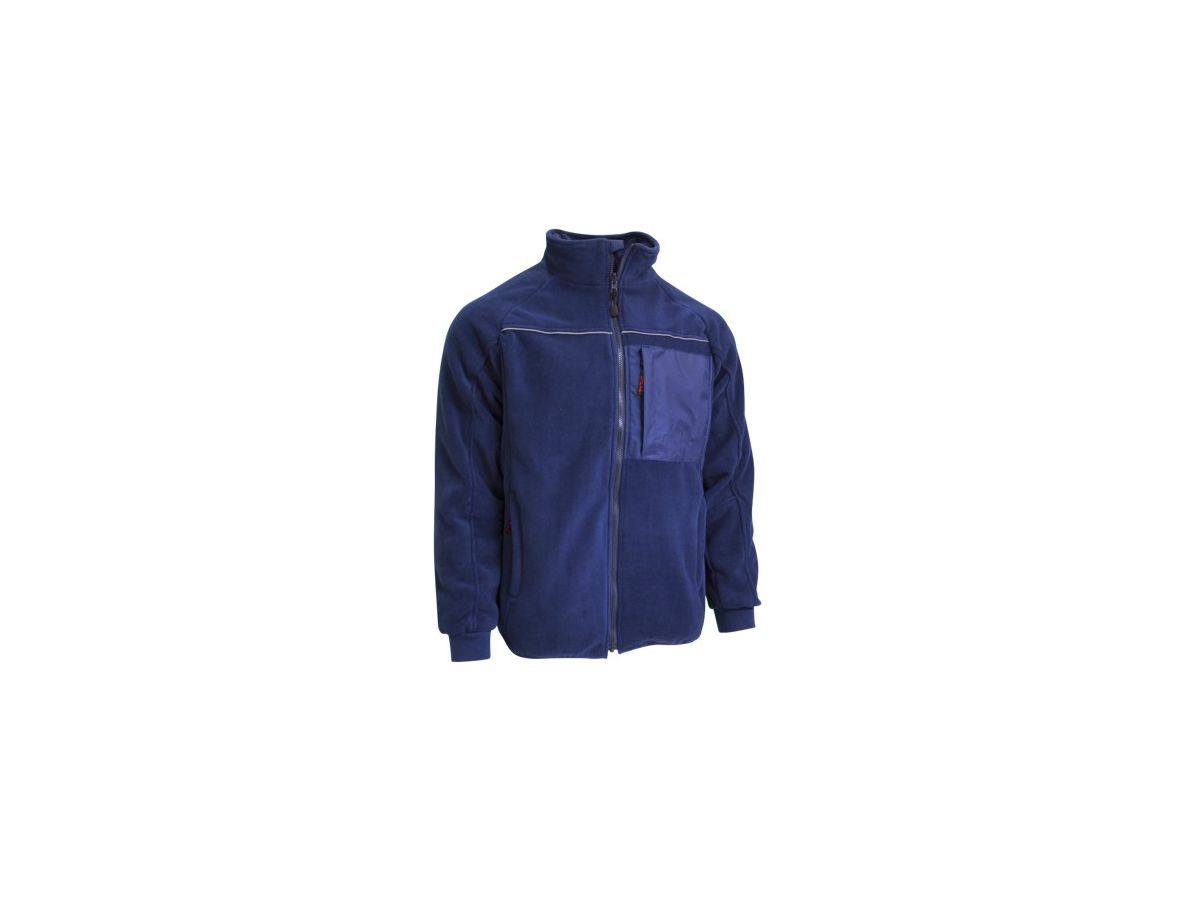 Fleece jacket Swissline navy with Reflex & knitted sleeve cuff