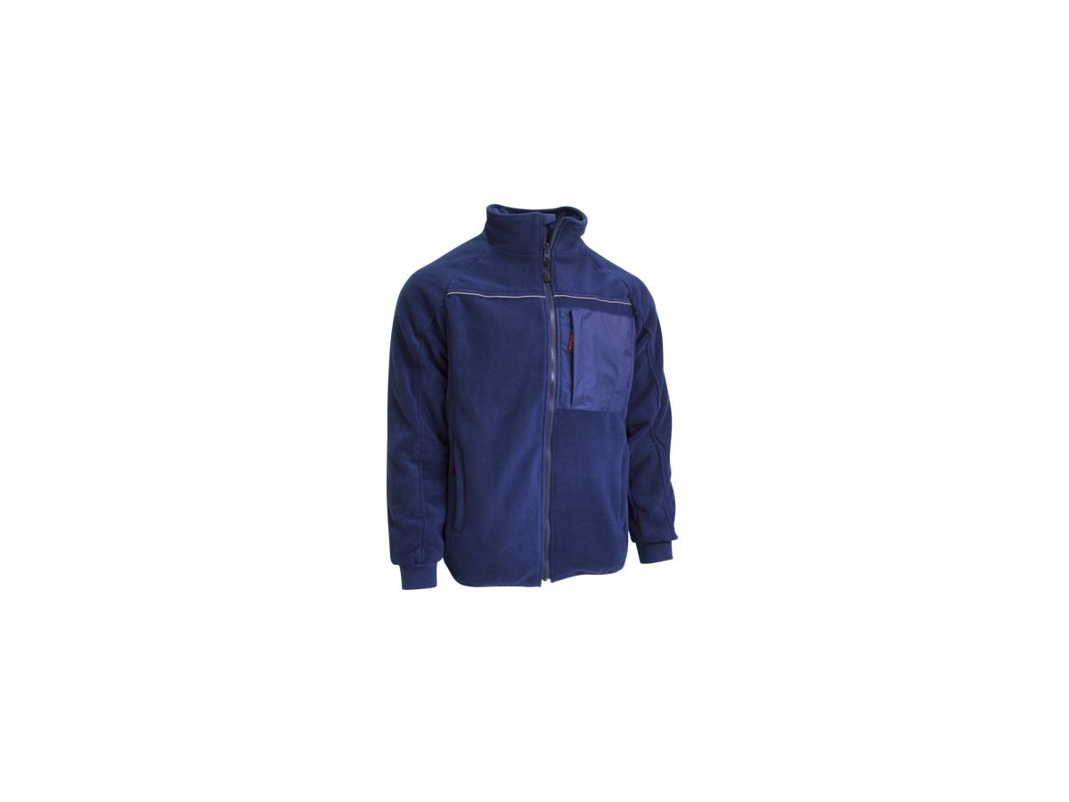 Fleecejacke Swissline marine mit Reflex & Strickbund am Arm