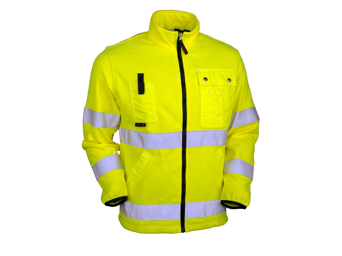 Warn-Fleecejacke Safetyline leuchtgelb, gesperrt