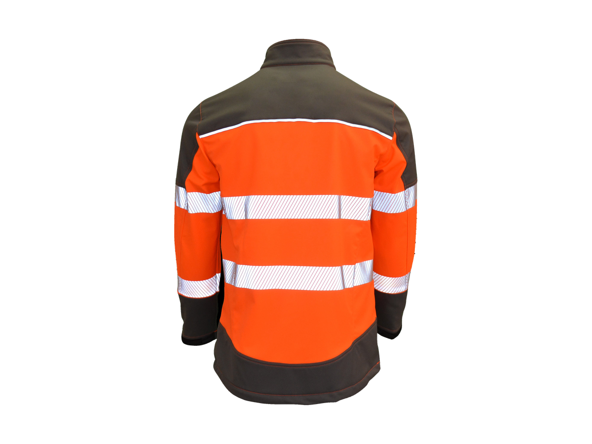 Softshell jacket, HiVi orange/grey - Saftey-Comfort