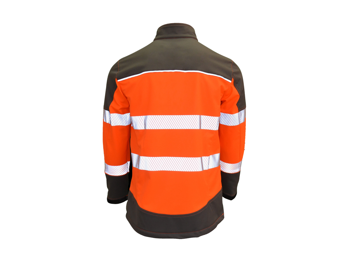 Warn-Softshell jacket, HiVi orange/grau - Saftey-Comfort