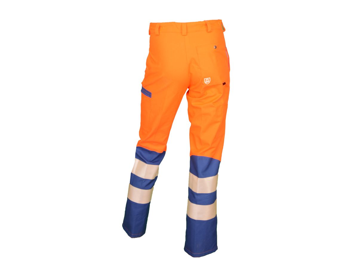 Warn-Bundhose leuchtorange/royalblau