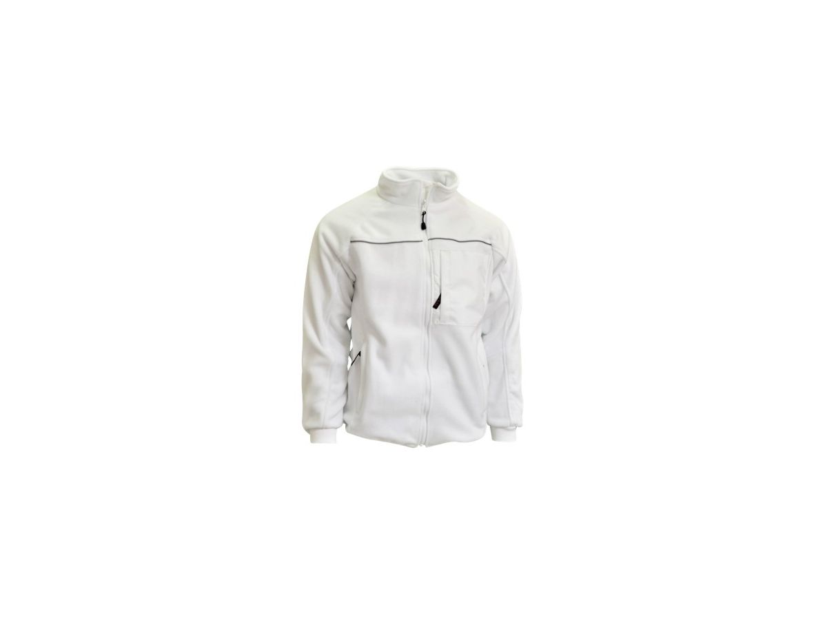 fleece jacket Swissline white with Reflex & knitted sleeve cuff