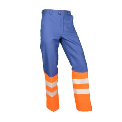 Warn-Bundhose royalblau/leuchtorange