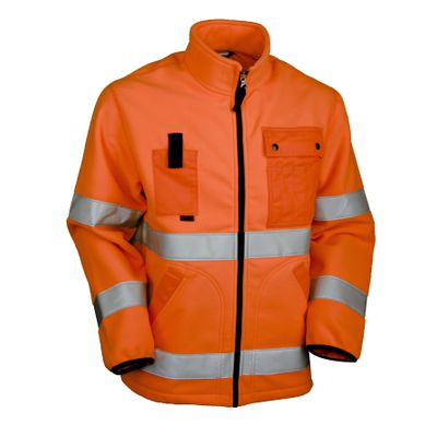 Warn-Fleecejacke Safetyline leuchtorange, gesperrt