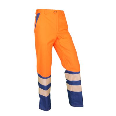 Warn-Bundhose leuchtorange/royalblau