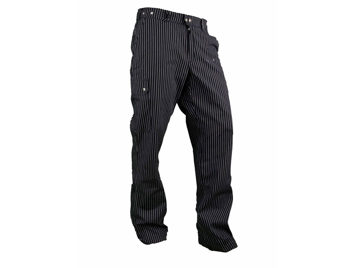 Kochhose Gastroline gestreift schwarz/weiss