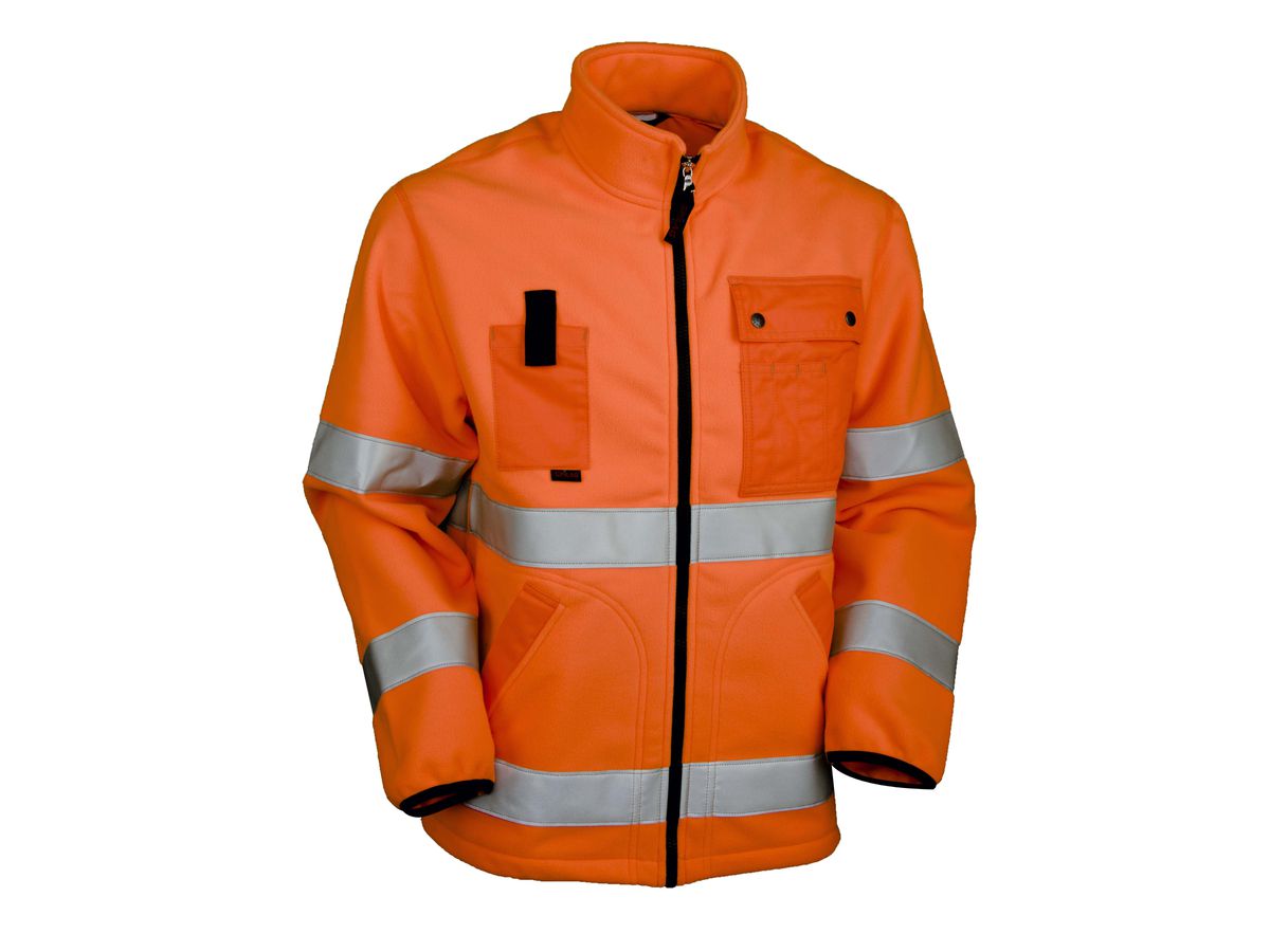 Warn-Fleecejacke Safetyline leuchtorange, gesperrt