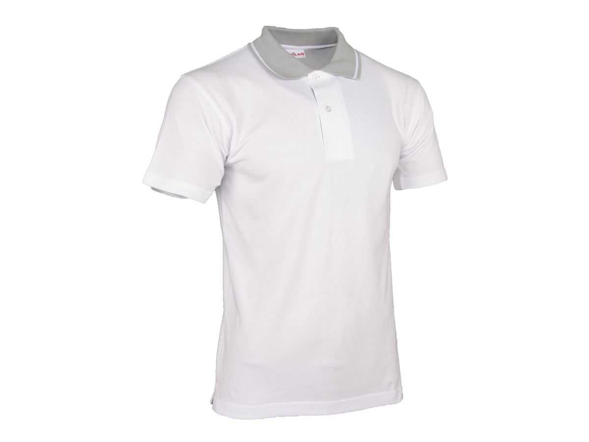 Polo-Shirt Swissline bianco/grigio chiaro