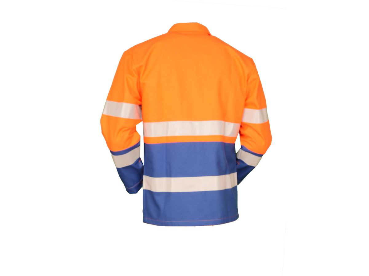 Warnjacke leuchtorange/royalblau