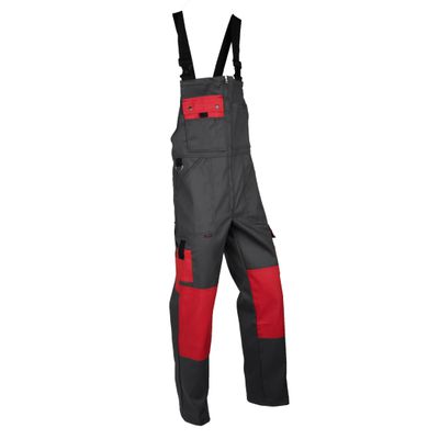 Latzhose Swissline Stretch dunkelgrau/rot