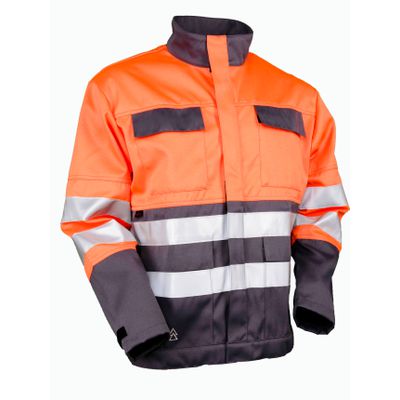 Warn-Jacke Multifunktion orange/grau