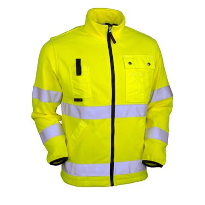 Warn-Fleecejacke Safetyline leuchtgelb, gesperrt