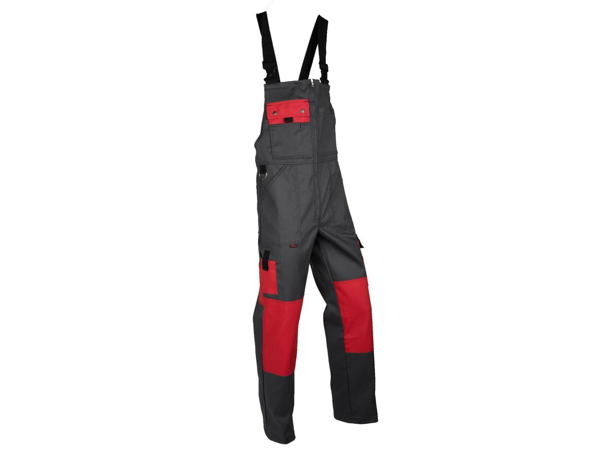 Latzhose Swissline Stretch dunkelgrau/rot