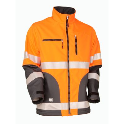 Warn-Softshelljacke Safetyline EN 20471 orange/grau