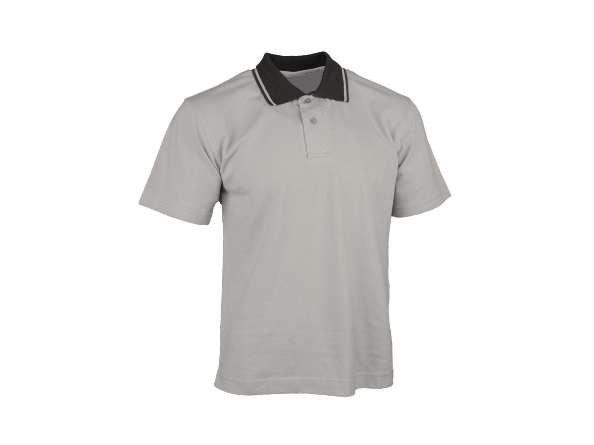 Polo-Shirt silber/lava, 100% Baumwolle, Piqué