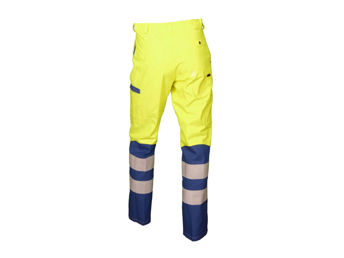 Warn-Bundhose leuchtgelb/royalblau