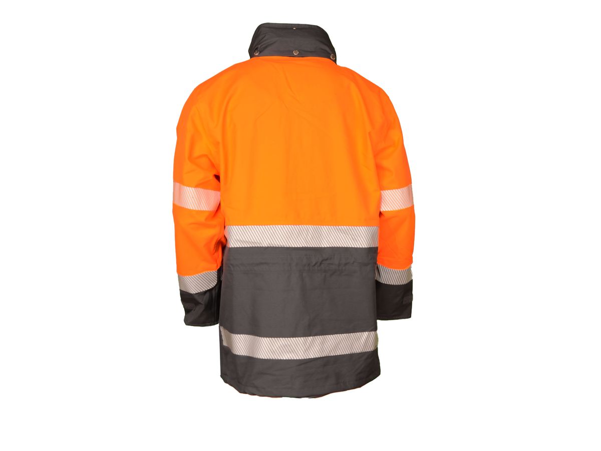 Regenparka EN 20471 HiVis-orange mit Kontrast grau