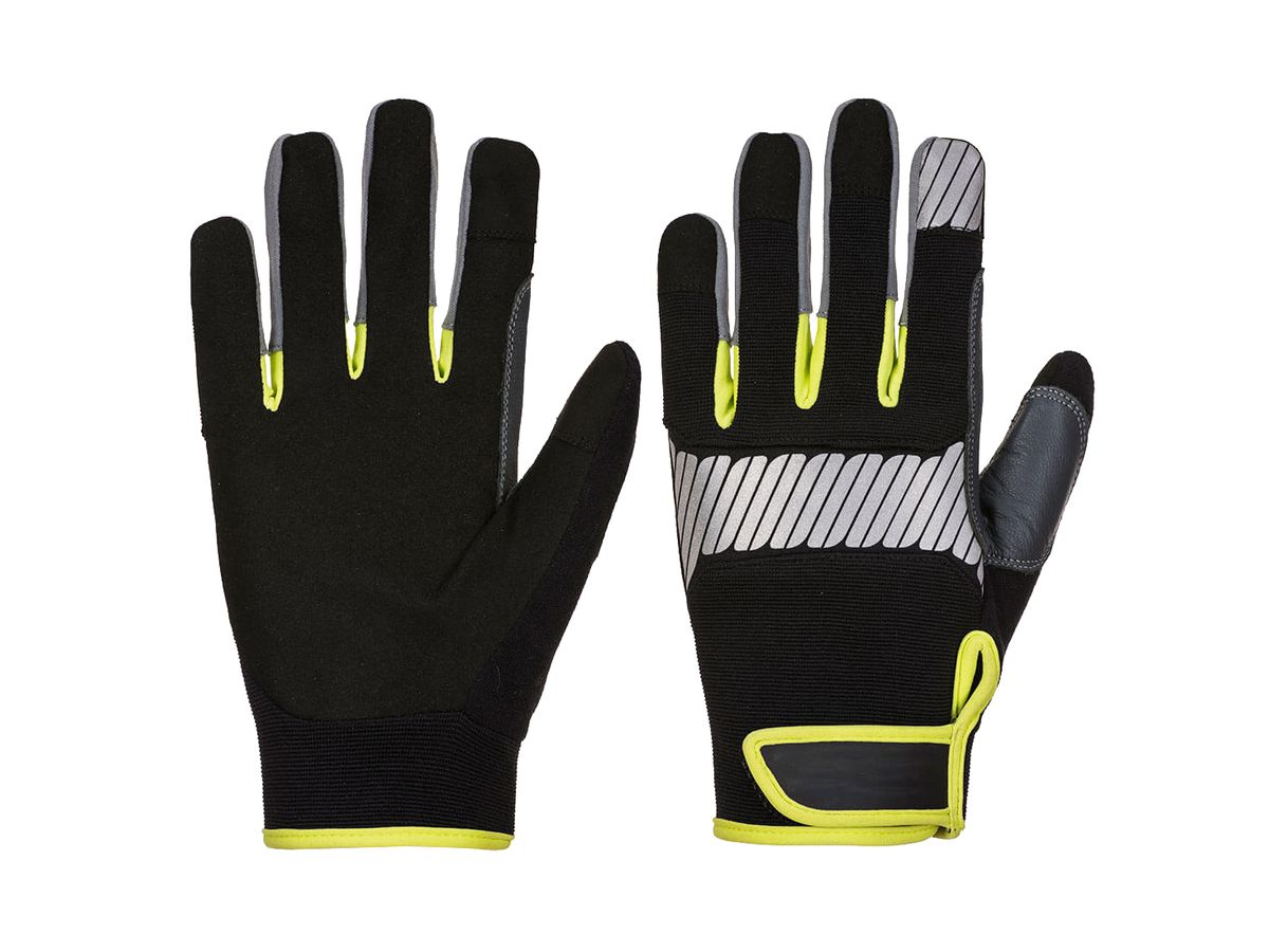 Gant usage général-Mecanicien PW3 noir/jaune
