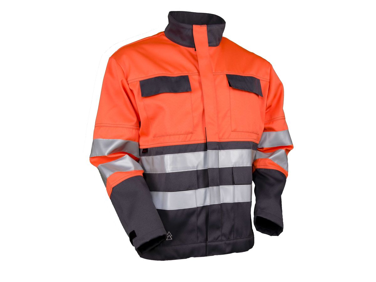 Warn-Jacke gefüttert Multifunktion orange/grau