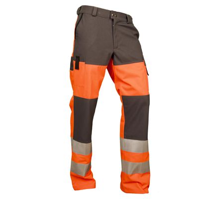 Warn-Bundhose Safetyline EN 20471 orange/grau
