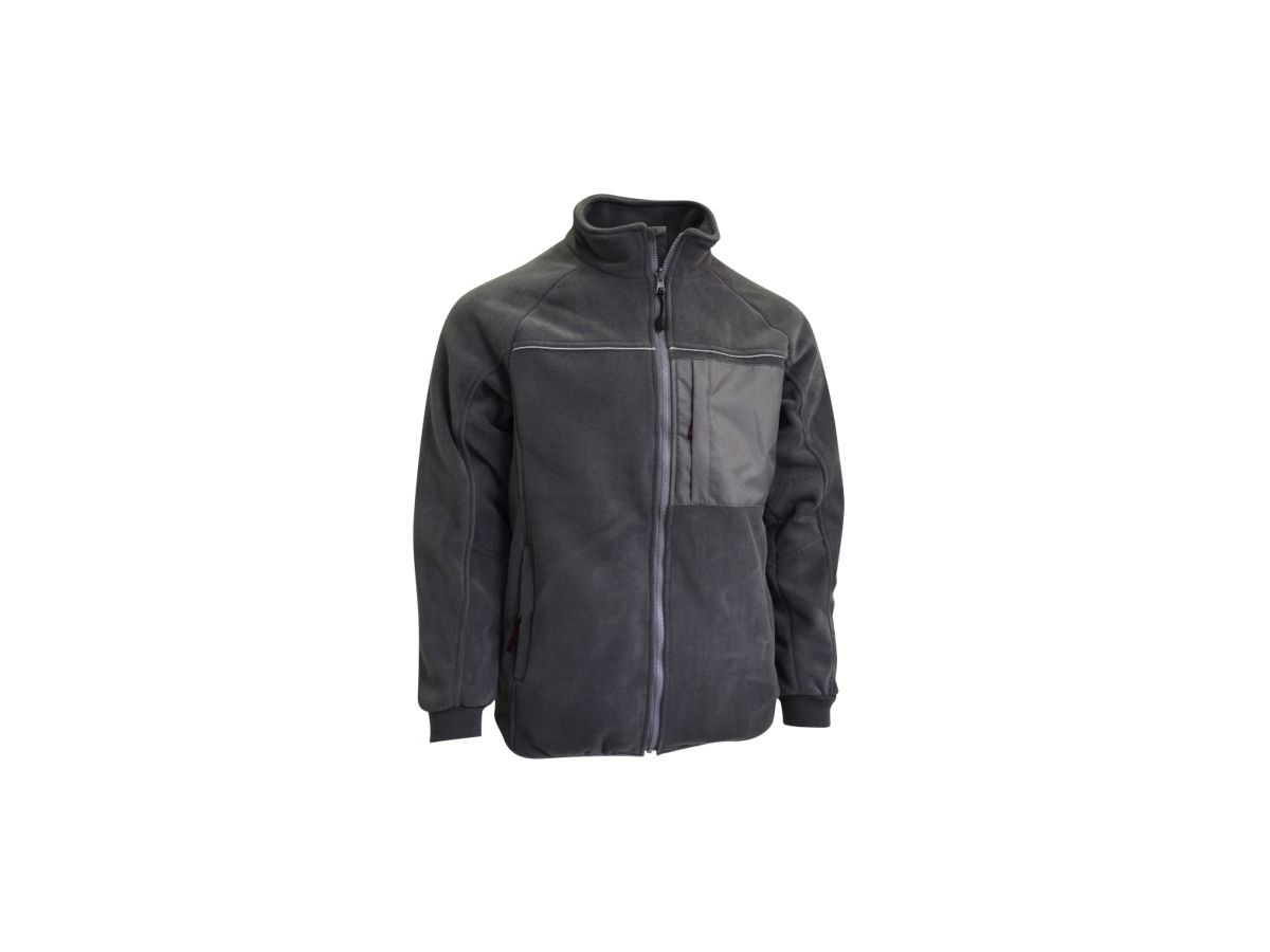 Fleece jacket Swissline lavagrey with Reflex & knit sleeve cuff