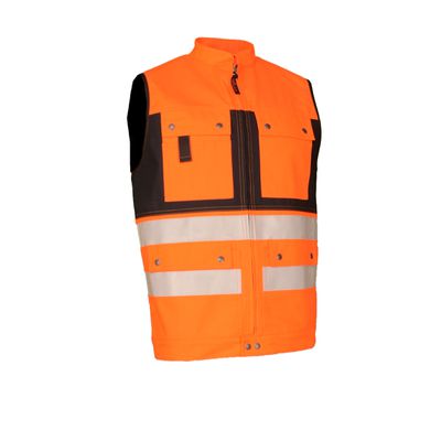 Warn-Gilet Safetyline SL EN 20471 orange/schwarz