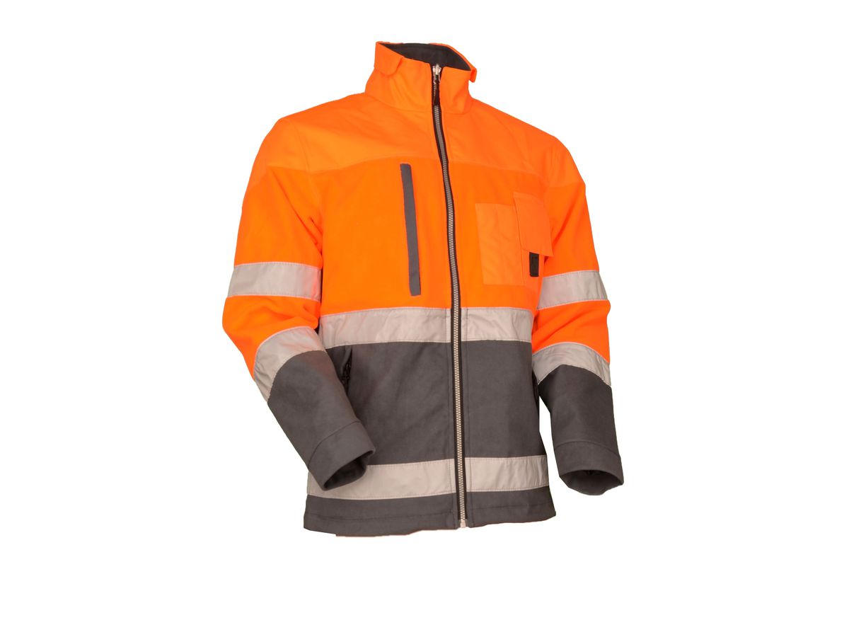 Fleece-Innenjacke orange/grau, Wetterschutzlaminat, EN 20471 KL2